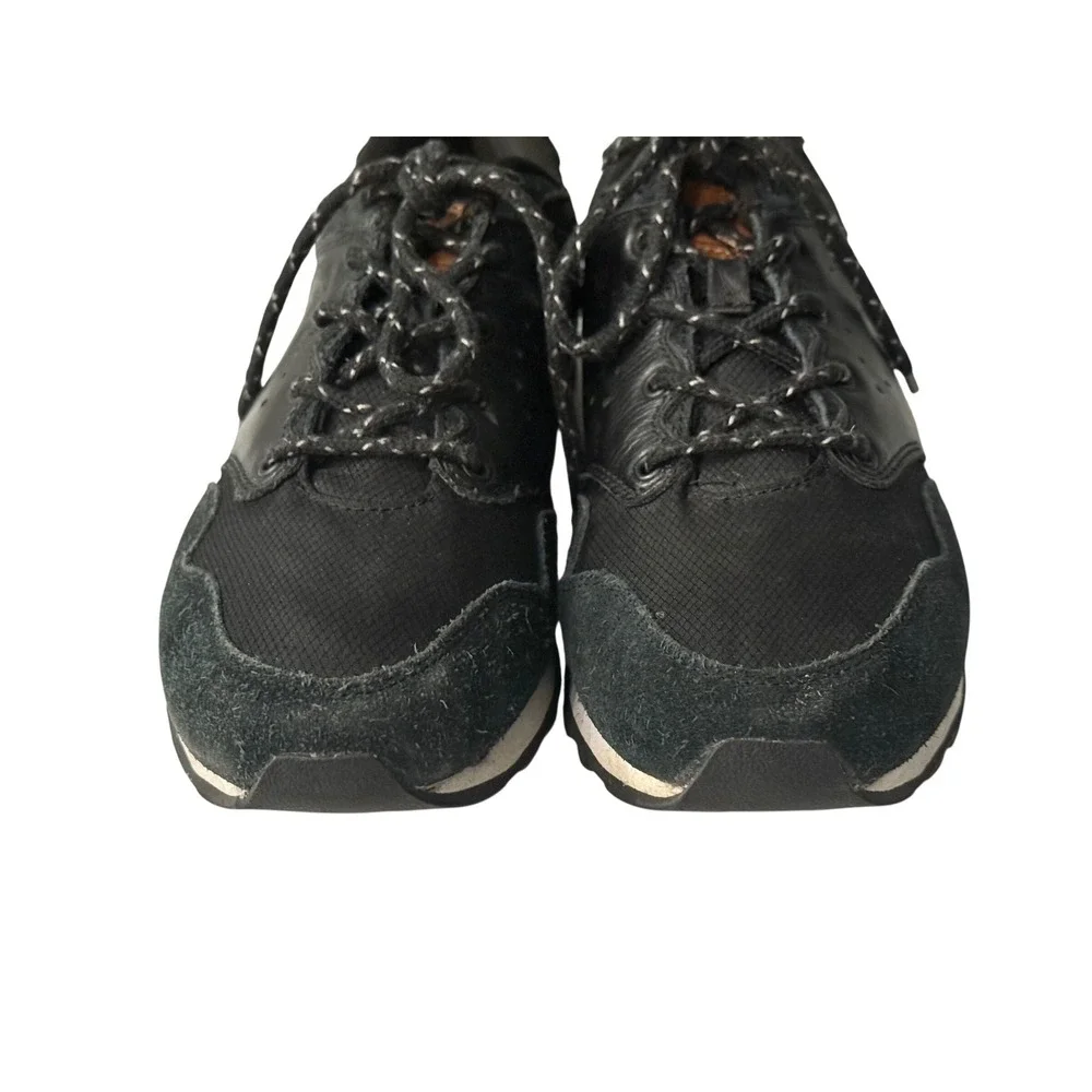 Aaliyah SAPW0051 Black Leather Suede Textile Low Top Sneakers Womens 8.5
